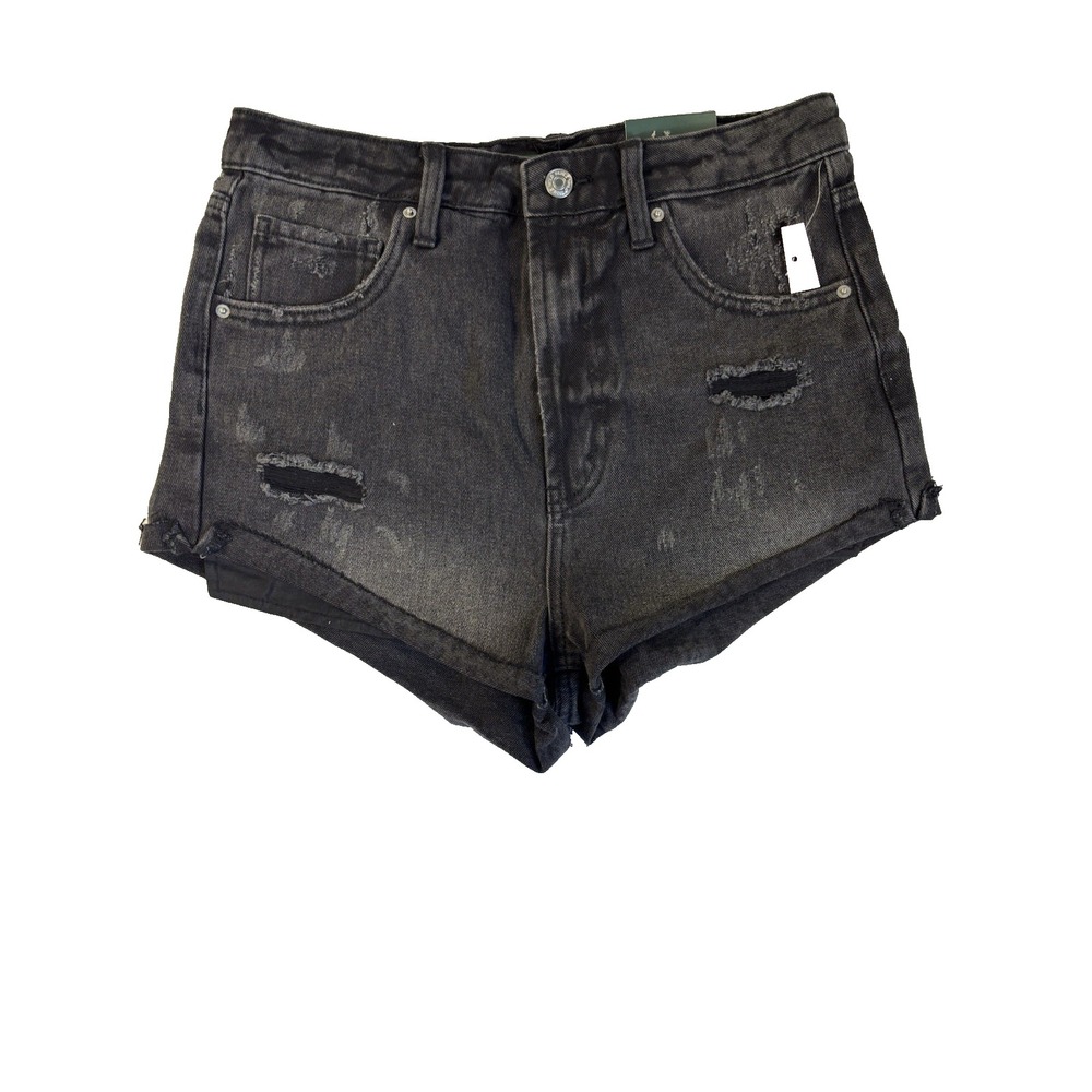 Wild Fable Black Denim Shorts Women's 6 Destroyed Cutoff‎ Cheeky Punk Grunge Y2K